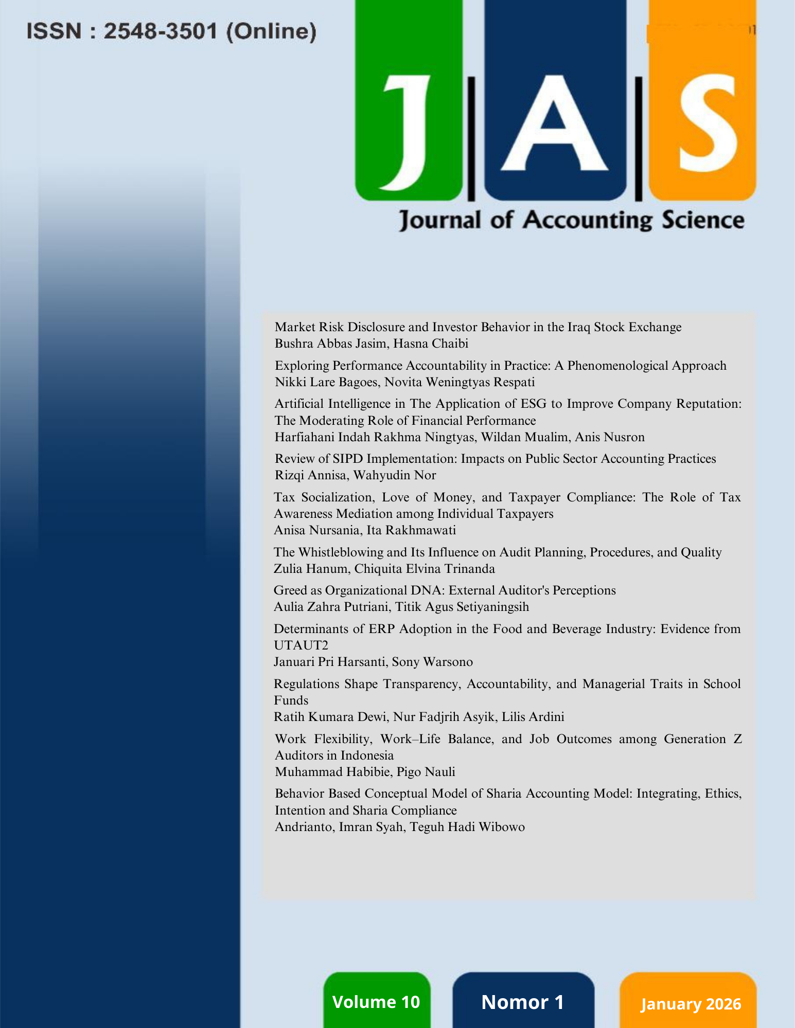 					View Vol. 10 No. 1 (2026): January
				